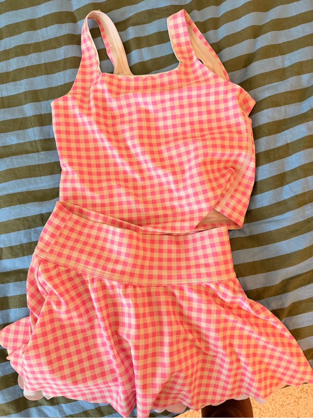 all in motion Pink Gingham Tank & Skirt Set